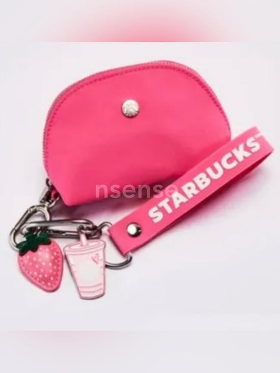 Starbucks Accessories - Starbucks Pink Strawberry Charm and Coin Pouch